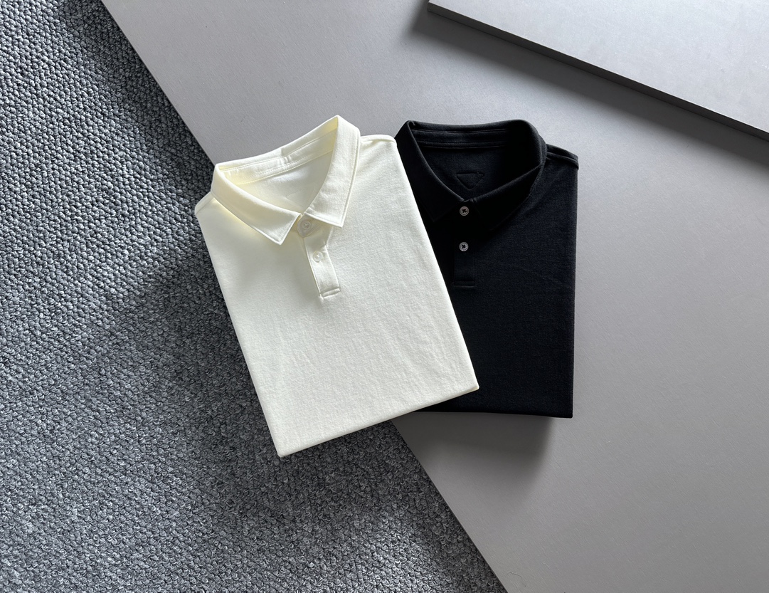 Prada Clothing Polo T-Shirt Beige Black White Unisex Polyester Spring/Summer Collection Fashion Short Sleeve