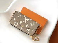 Highest quality replica
 Louis Vuitton LV Pochette FeLicie Crossbody & Shoulder Bags Apricot Color Black Blue Grey Pink Red White Printing Empreinte​ Cowhide Fabric Chains M69977