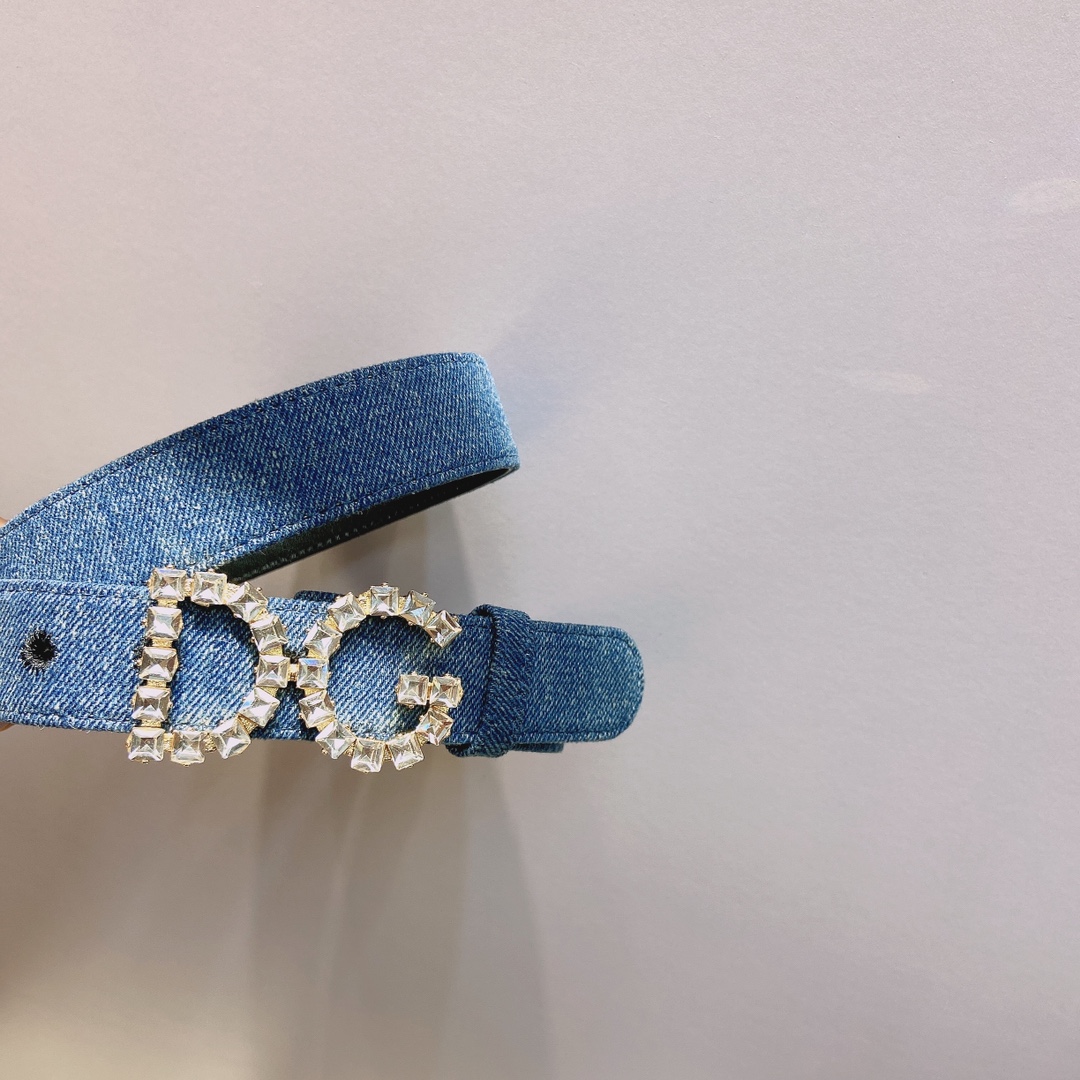 D&G杜嘉班纳单宁牛仔搭配小牛皮腰带