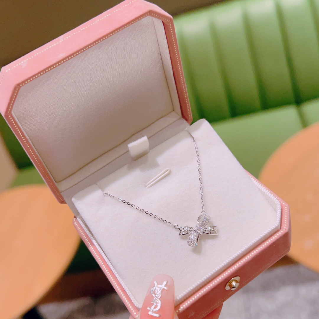 925 Silver Necklace Romantic Everyday Wear Gold