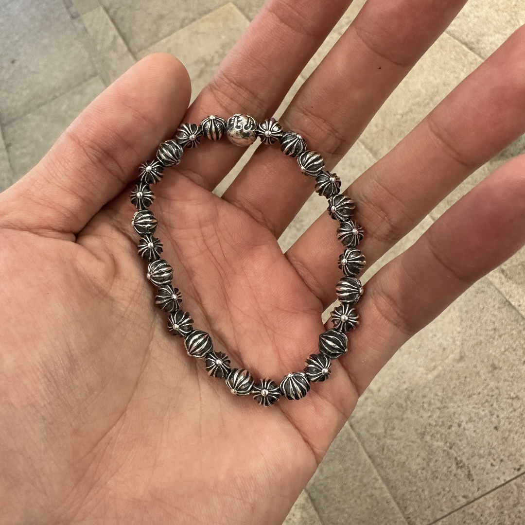 Silver bead bracelet