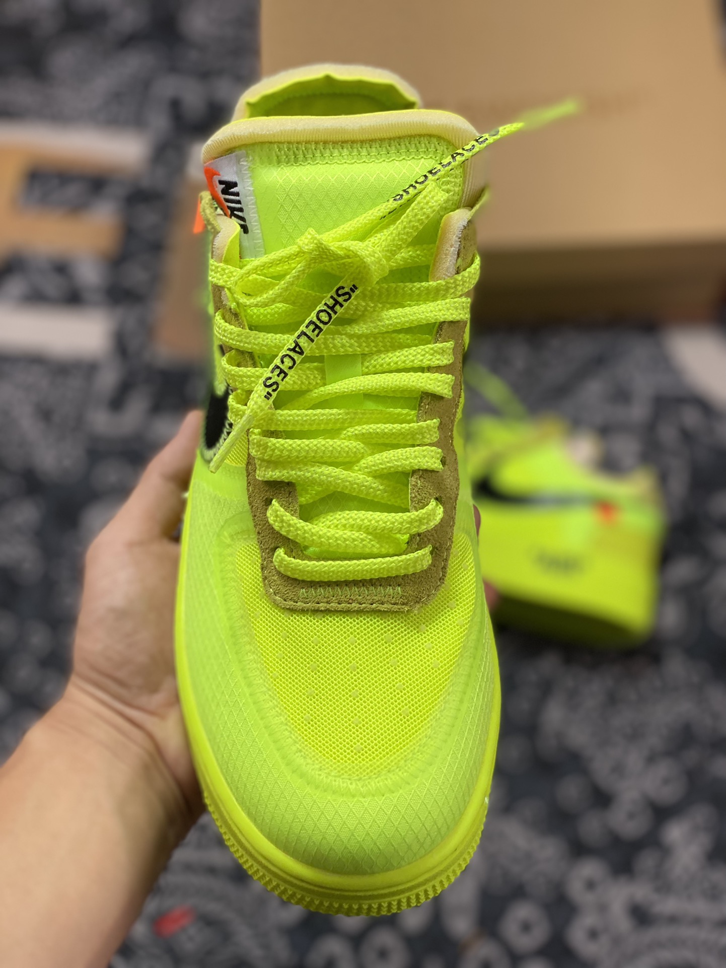 最高工艺 OFF-WHITE X AIR FORCE 1 LOW VIRGIL The Ten Part 2 Volt 荧光绿配色   AO4606-700