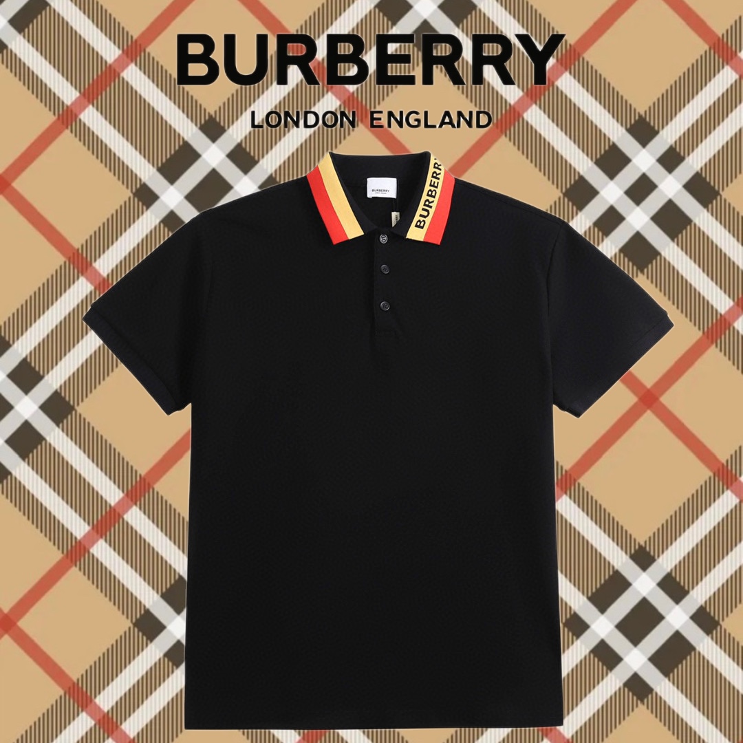 Burberry Abbigliamento Polo Nero Blu Bianco Unisex Collezione Primavera/Estate