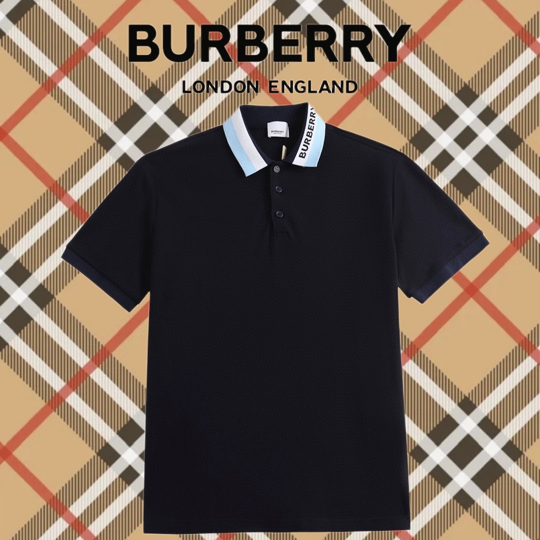 Burberry Abbigliamento Polo Nero Blu Bianco Unisex Collezione Primavera/Estate