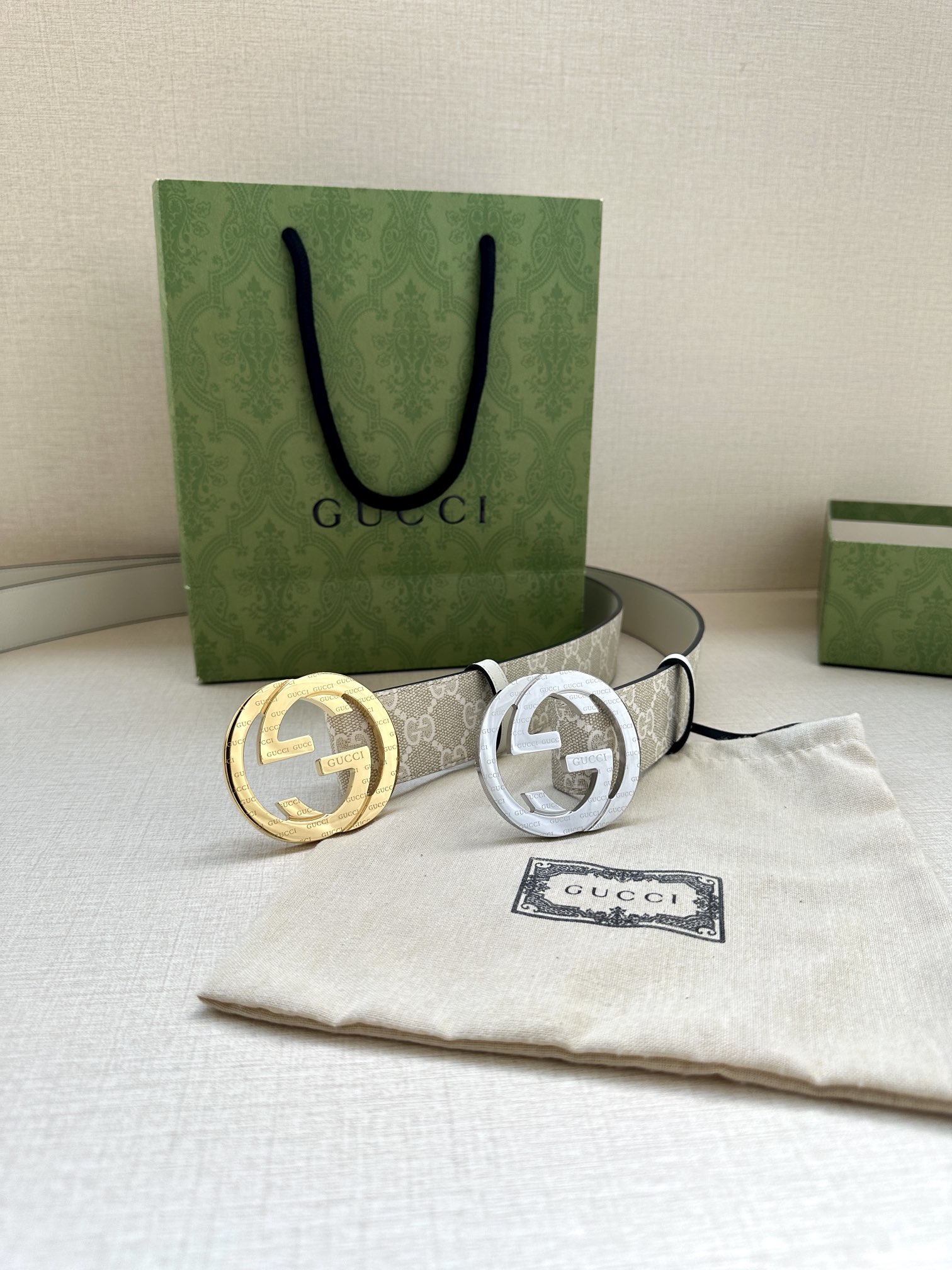 宽度3.8cmGUCCI经典双G标识
