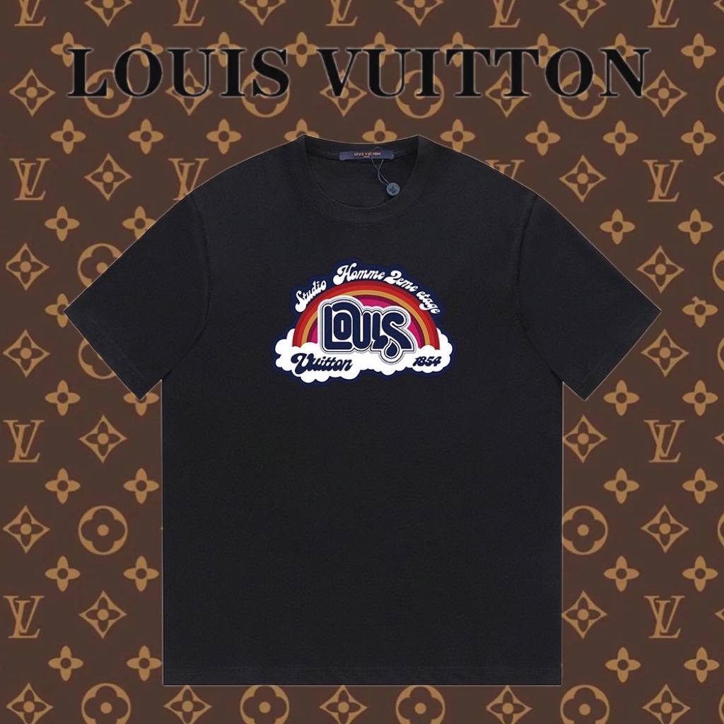 Louis Vuitton Abbigliamento T-Shirt Mirror copia il lusso
 Nero Bianco Giallo Stampa Unisex Cotone Collezione Primavera/Estate