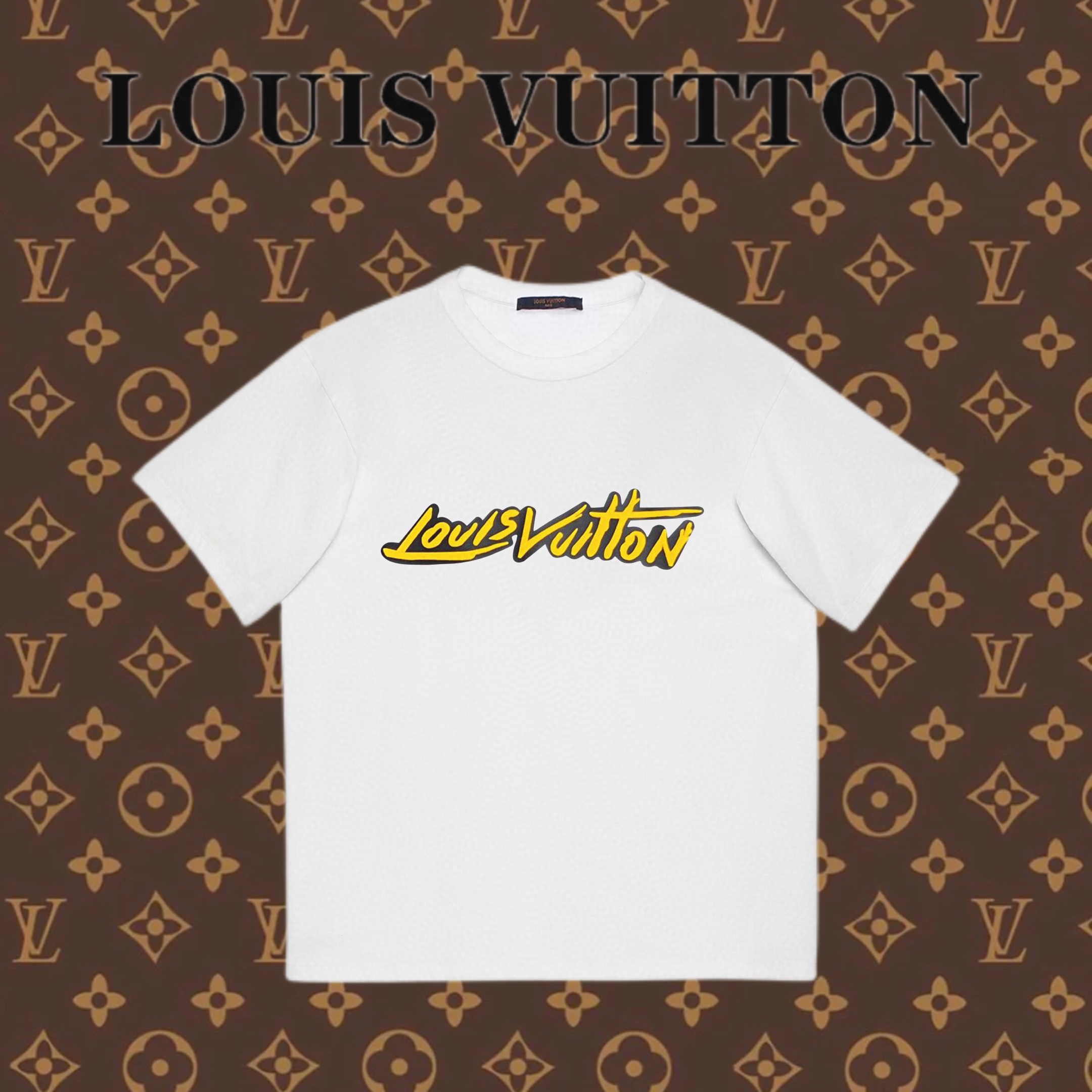 Louis Vuitton Abbigliamento T-Shirt Stampa Unisex Cotone pettinato Maniche corte