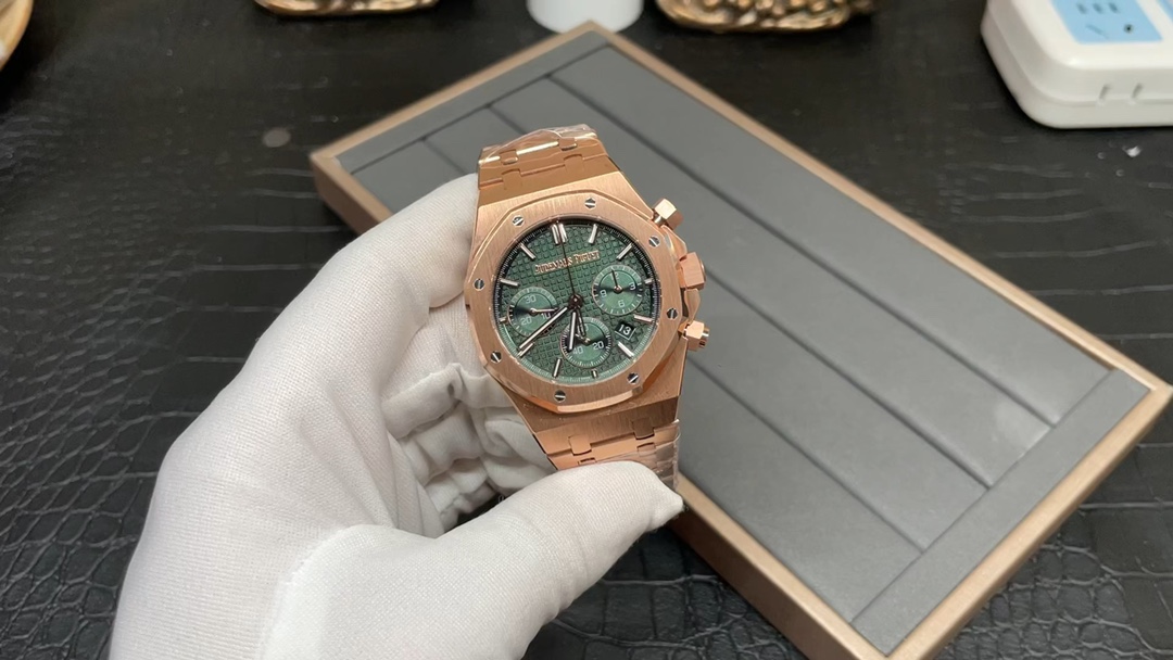 Audemars Piguet 玫瑰金 AP 计时系列 绿面玫瑰金钢带款