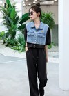 Dior Clothing Pants & Trousers Shirts & Blouses Black Khaki Splicing Summer Collection Fashion Casual