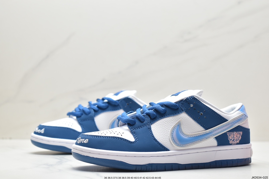 运动板鞋, 联名, 板鞋, Nike Dunk, NIKE, FN7819-400, Dunk, Born xRaised x Nike Dunk SB LOW"Release Date” - 耐克 Born xRaised x Nike Dunk SB LOW"Release Date” 联名款 防滑耐磨 低帮 休闲运动板鞋 男女同款 蓝白色 FN7819-400