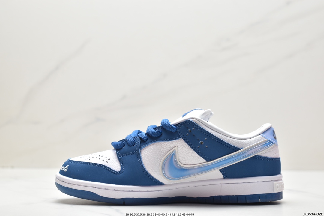 运动板鞋, 联名, 板鞋, Nike Dunk, NIKE, FN7819-400, Dunk, Born xRaised x Nike Dunk SB LOW"Release Date” - 耐克 Born xRaised x Nike Dunk SB LOW"Release Date” 联名款 防滑耐磨 低帮 休闲运动板鞋 男女同款 蓝白色 FN7819-400