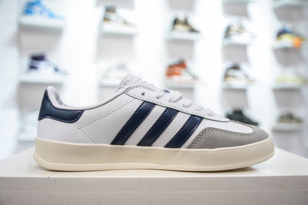 E Adidas Originals Gazelle Indoor white gray dark blue FV1242