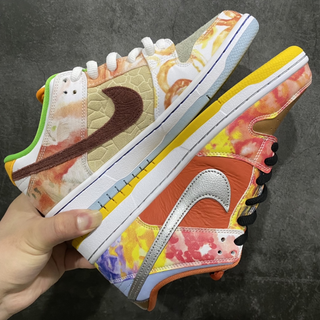 图片[6]-【Z版纯原】NK SB Dunk Low 食神鸳鸯扎染 CV1628-800n原盒原配 原厂冲刀 超高清洁度全鞋零毛边皮料切割全套原楦原模倾力打造完美版型SIZE：36-47.5-莆田鞋批发中心