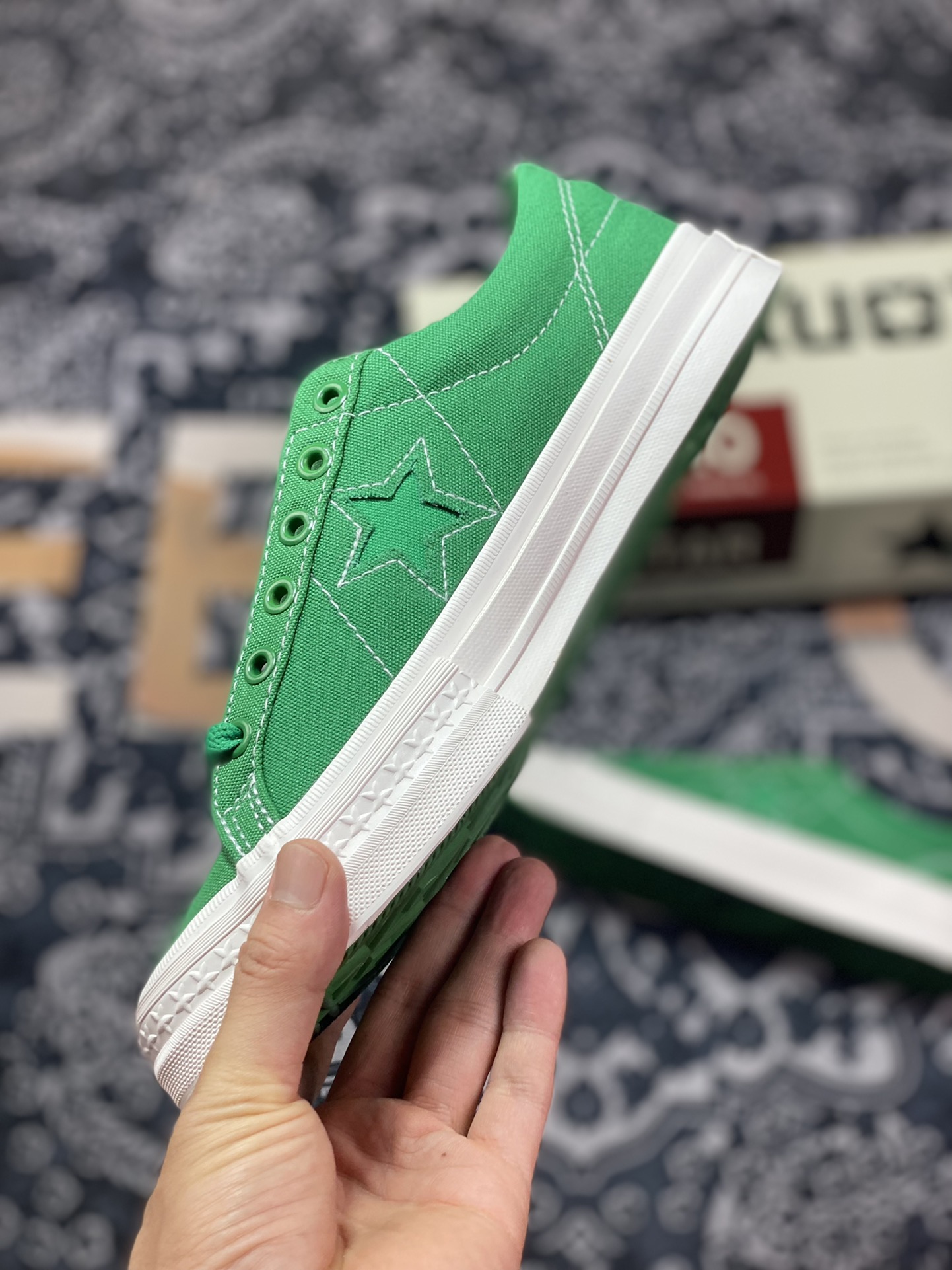 Japanese version of ONE STAR green high-gloss era returns Nissan TIMELINE CONVERSE ONE STAR J VTG CANVAS Japanese trendy retro classic 23SS green canvas shoes