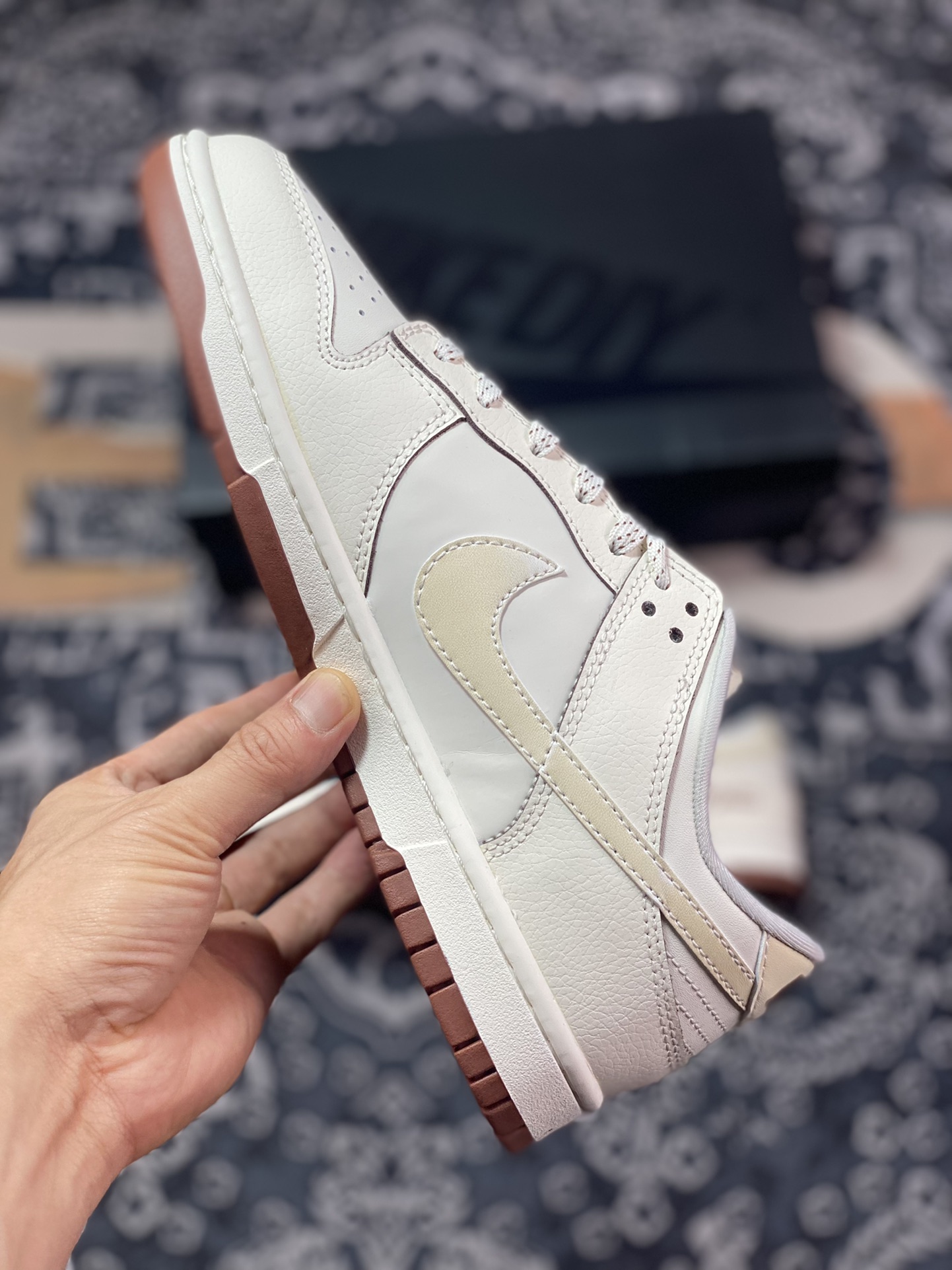 240 原装级别 Nike Dunk Low Retro ”DIY高端定制“MLB联名米浅棕 FC1688-107