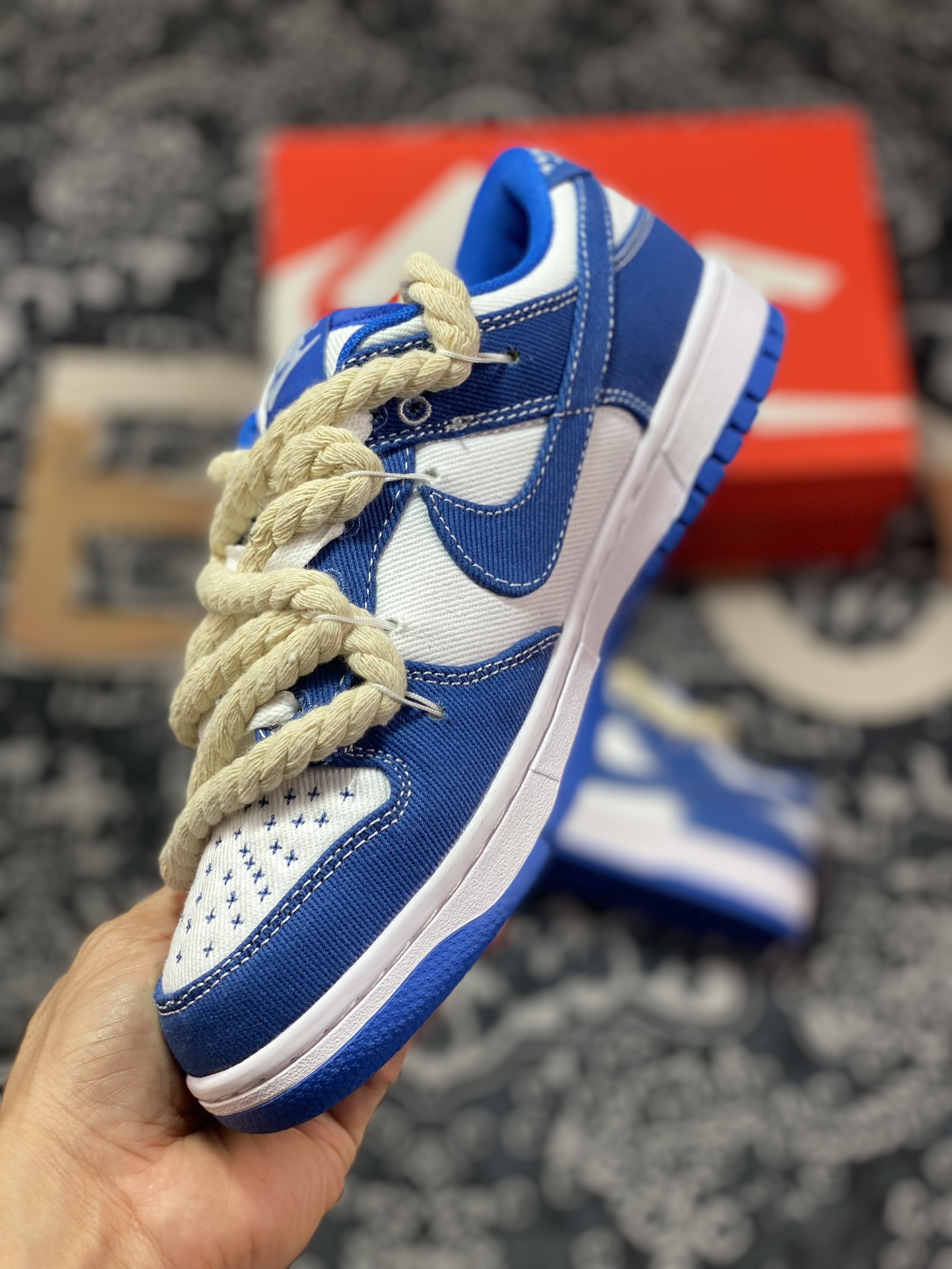 220 Nike SB Dunk Low”Blue/White“扣篮系列低帮板鞋“宝蓝白刺子绣绑绳”DV0834-101
