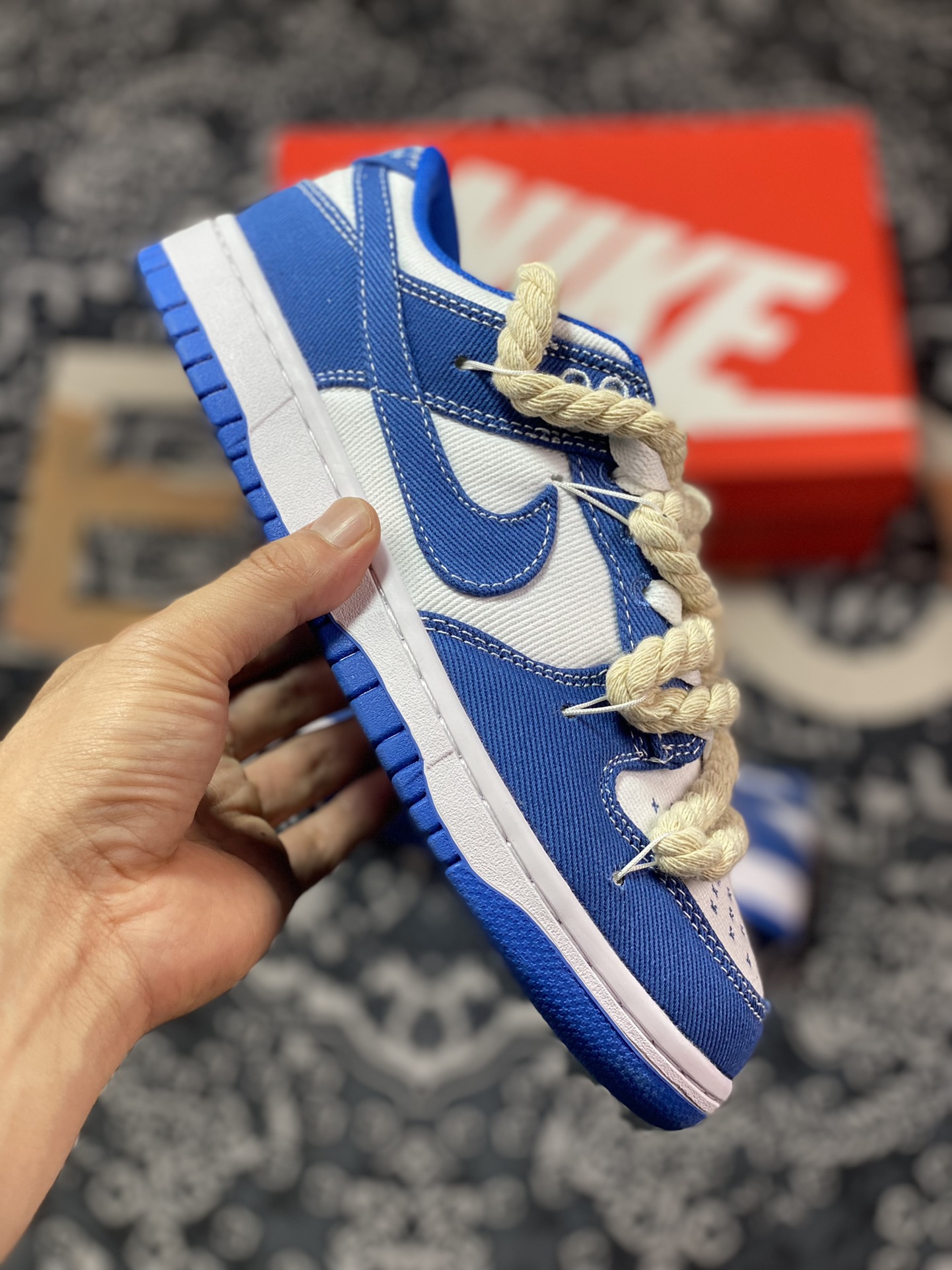 220 Nike SB Dunk Low”Blue/White“扣篮系列低帮板鞋“宝蓝白刺子绣绑绳”DV0834-101