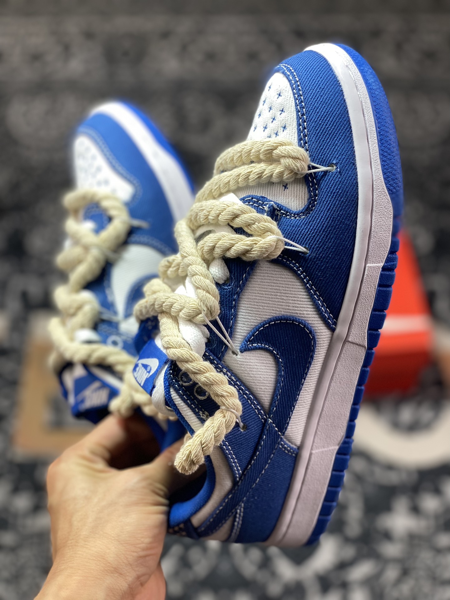 220 Nike SB Dunk Low”Blue/White“扣篮系列低帮板鞋“宝蓝白刺子绣绑绳”DV0834-101