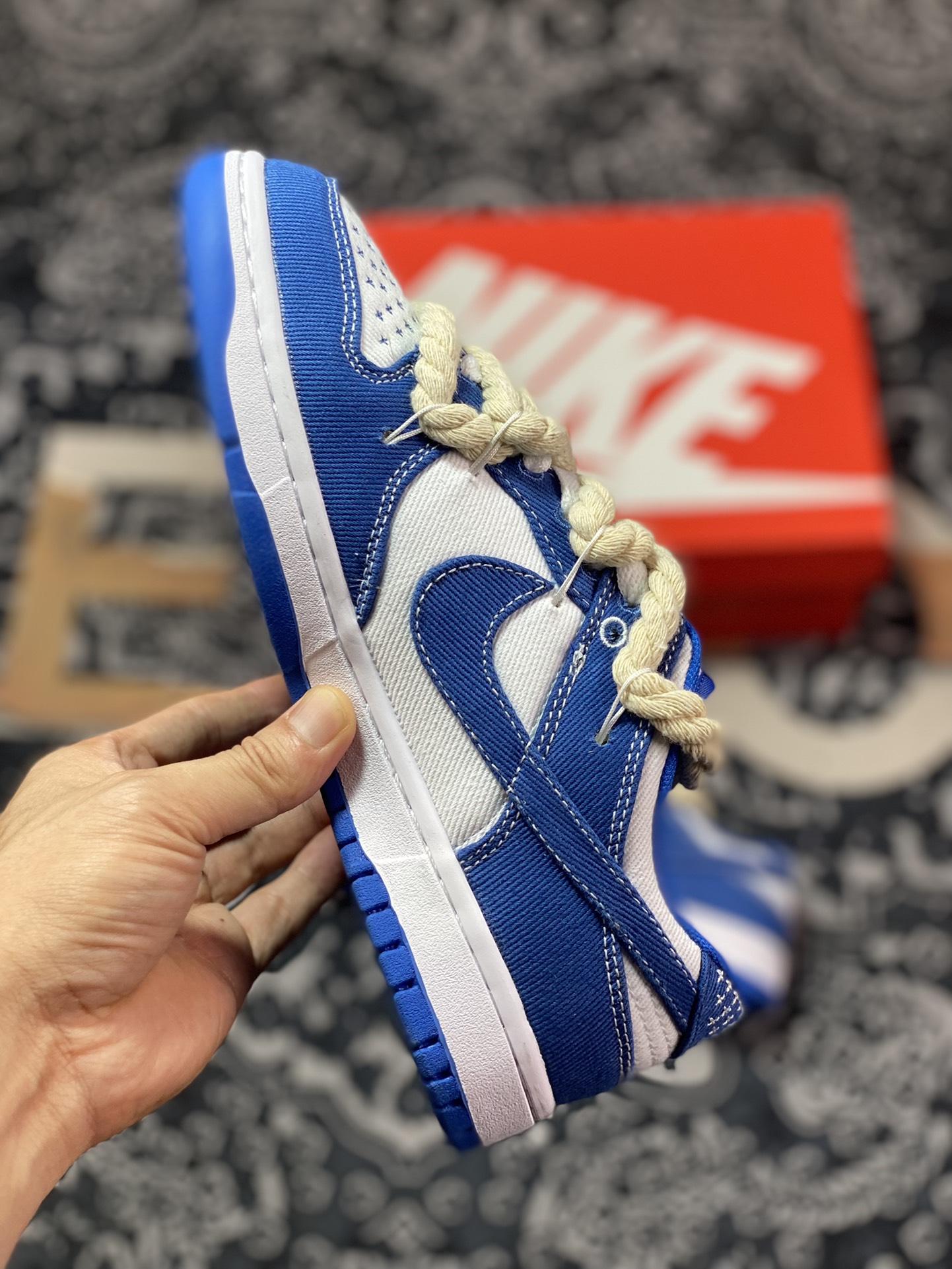 220 Nike SB Dunk Low”Blue/White“扣篮系列低帮板鞋“宝蓝白刺子绣绑绳”DV0834-101