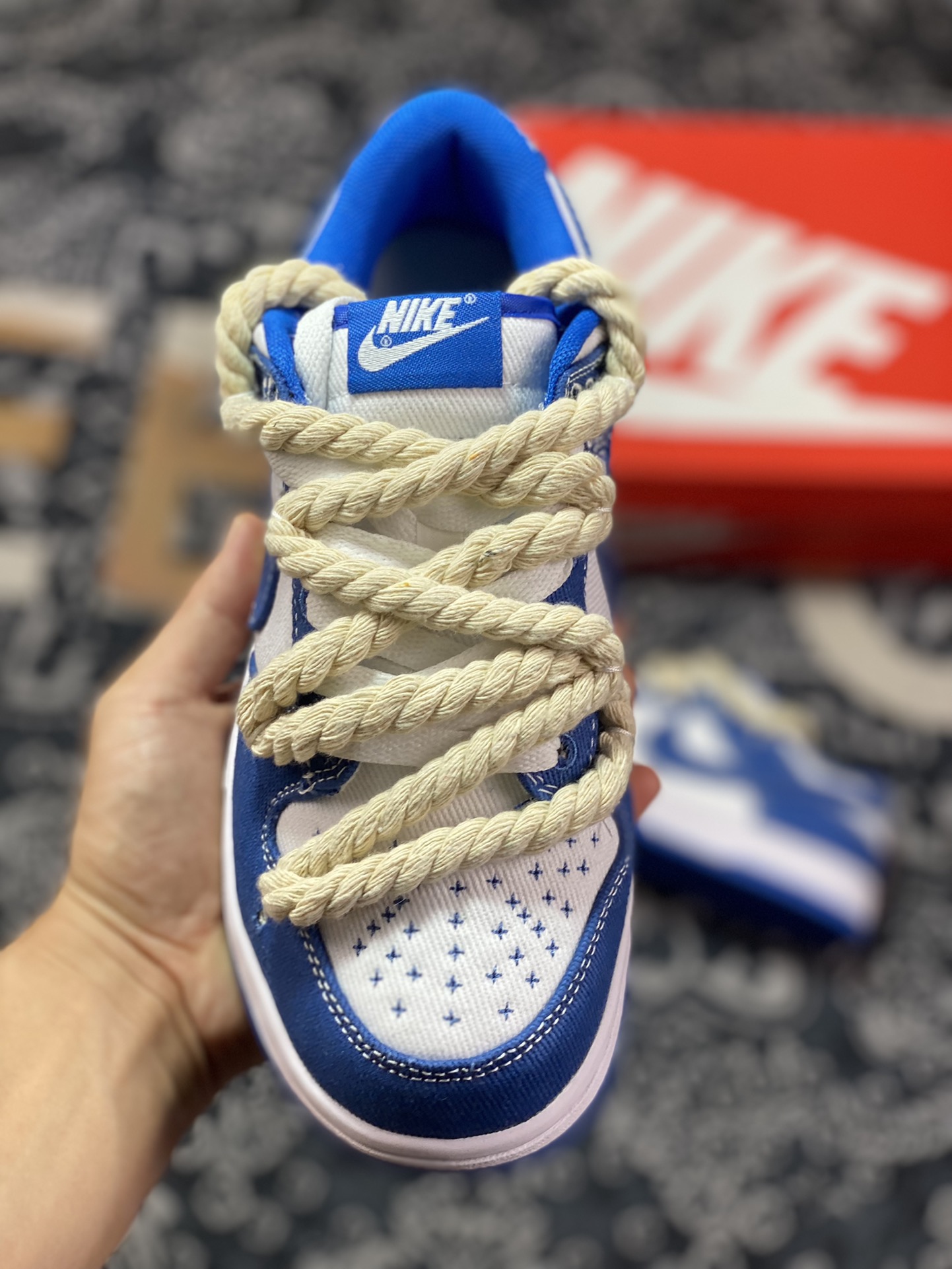 220 Nike SB Dunk Low”Blue/White“扣篮系列低帮板鞋“宝蓝白刺子绣绑绳”DV0834-101