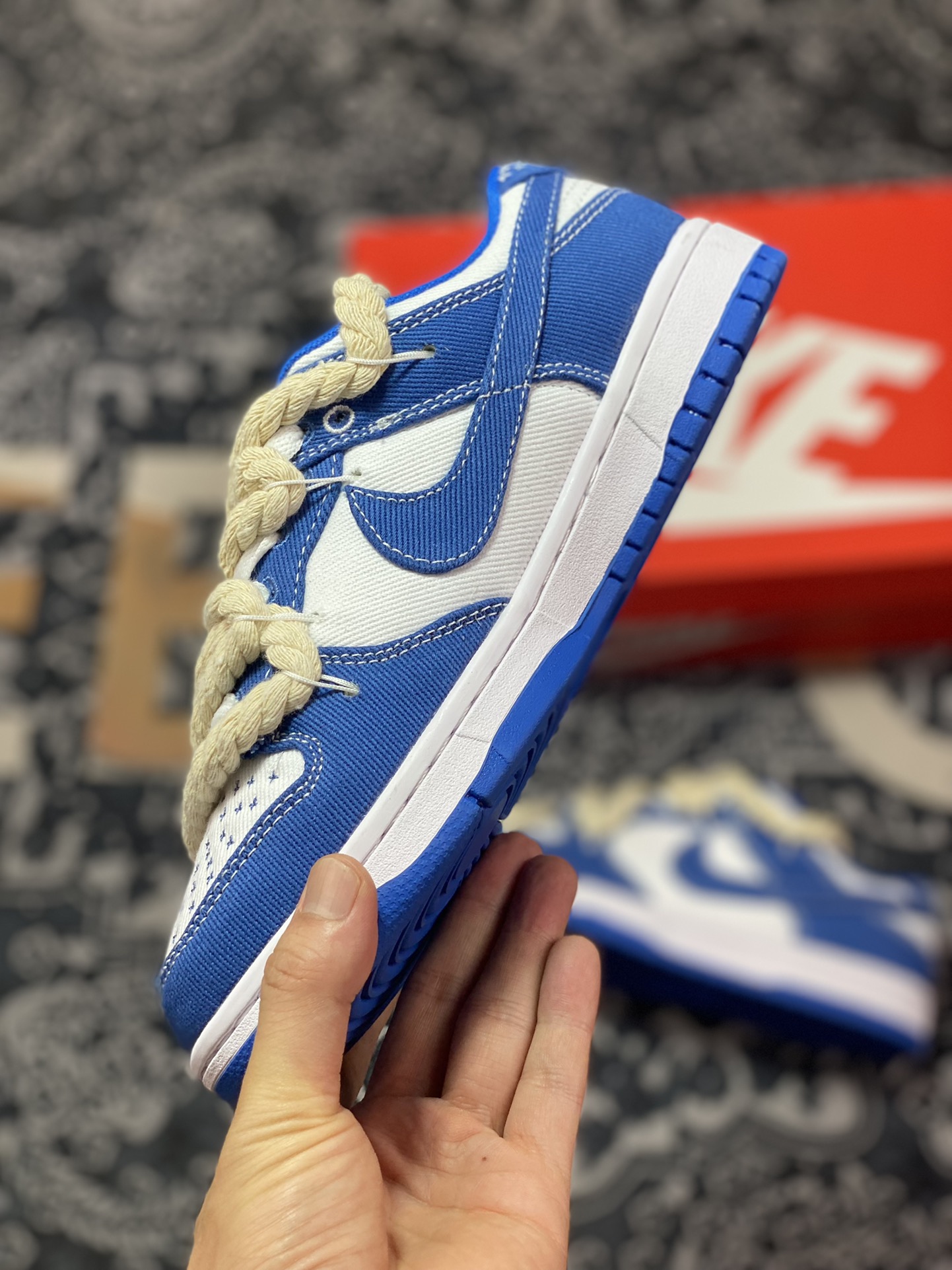 220 Nike SB Dunk Low”Blue/White“扣篮系列低帮板鞋“宝蓝白刺子绣绑绳”DV0834-101