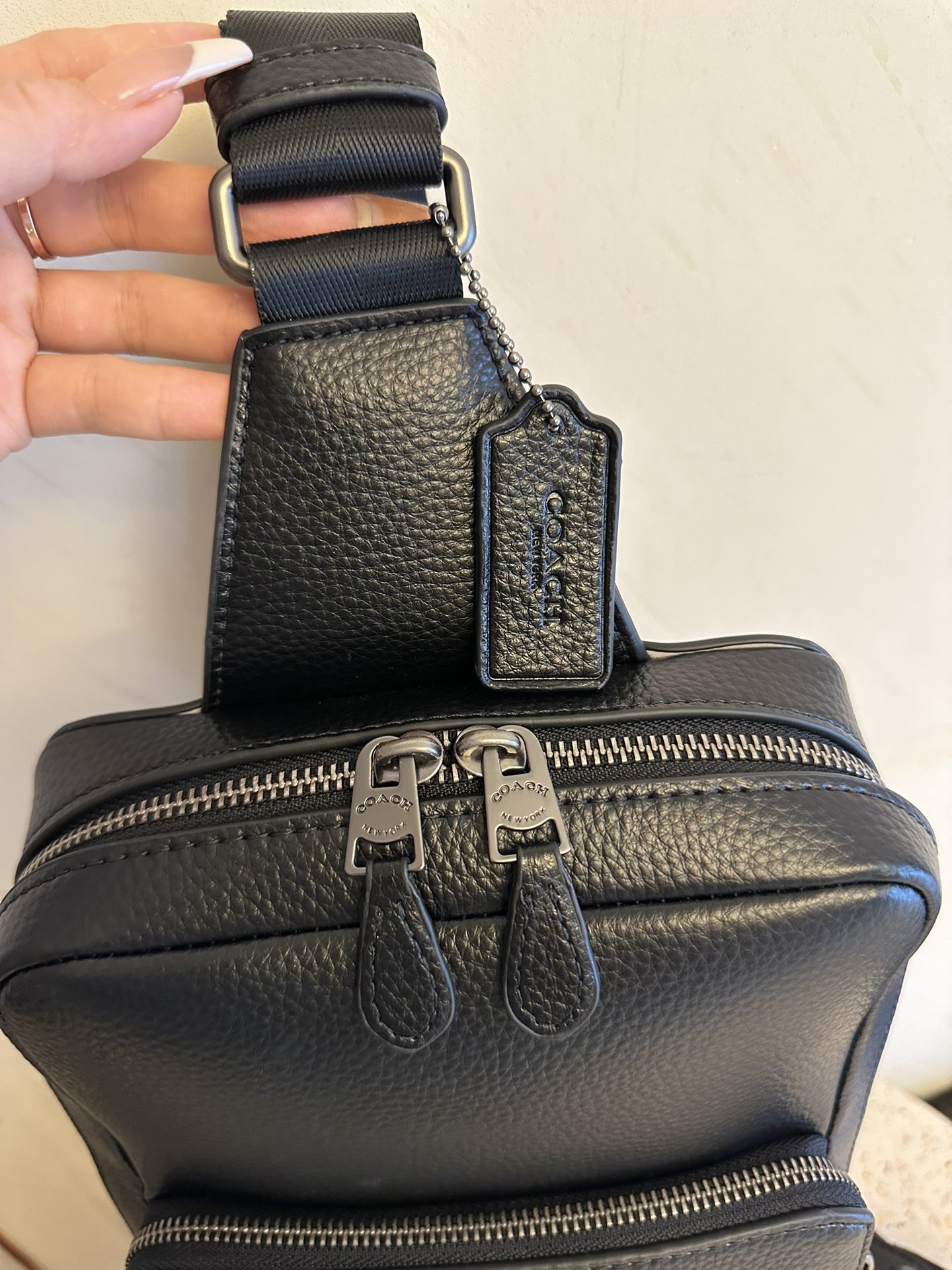 Coach 新款COACH/蔻驰C5332 C5331男士 标志帆布GOTHAM背包 人造革和牛皮革