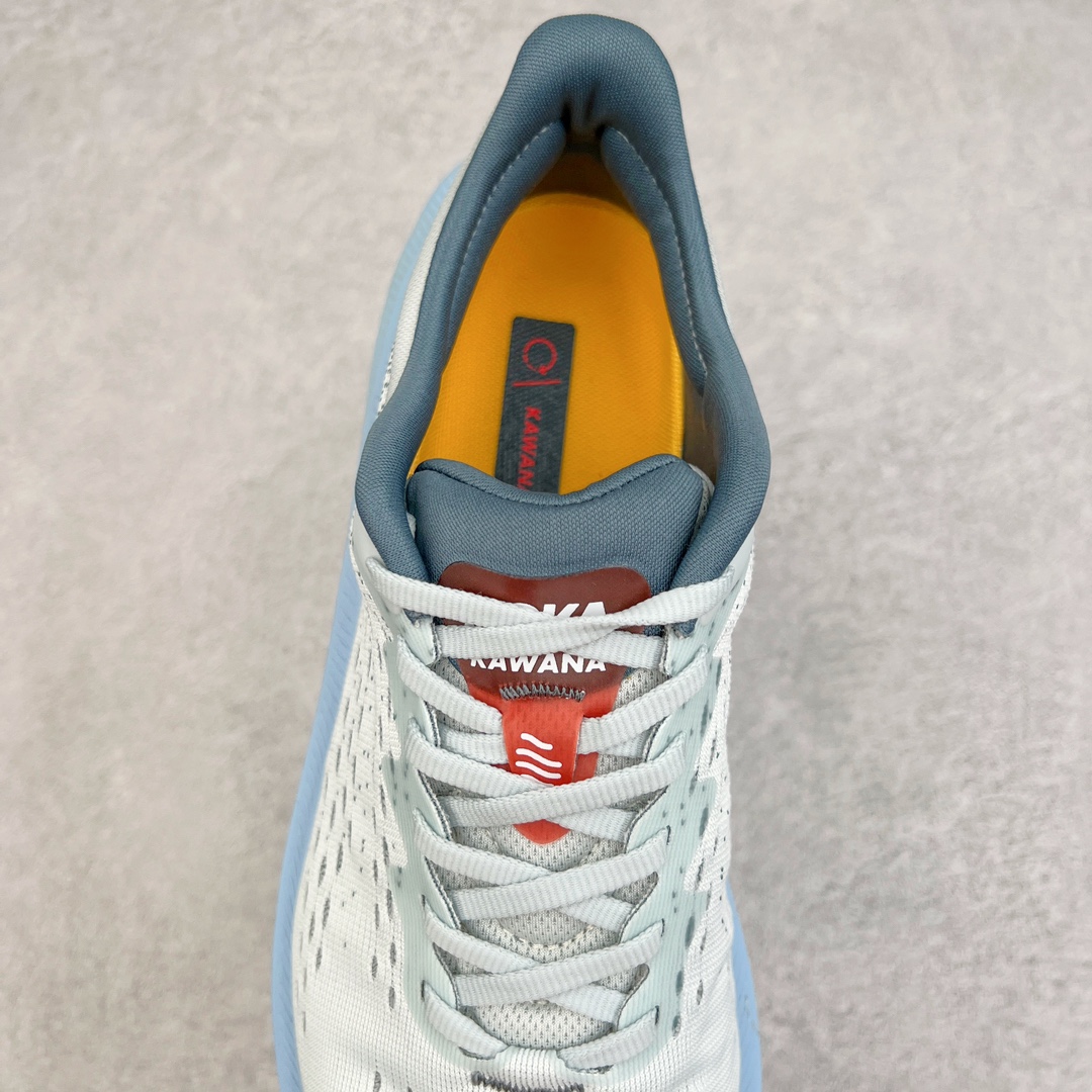 图片[5]-HOKA ONE ONE Kawana 运动鞋 设计采用再生植物纤维网纱制成独特的新型鞋面 工程网纱鞋面柔软透气 搭载 HOKA 标志性缓震中底 提供贴合脚感的同时 还带来有力的支撑 可以在不同速度下兼顾耐久性 是跑步新手和运动爱好者在多场景跑步、运动健身和日常通勤时的不二之选 前后掌 5mm 落差的缓震中底与凹槽设计外底结合速度型滚动平衡技术 可在步伐转换的过程中确保平稳过渡 加长版鞋跟和符合人体工学的跟腱部结构赋予运动爱好者轻盈舒适的脚感 KAWANA 以备受追捧的 MACH 4 作为灵感之源 鞋跟处的 SwallowTail™ 几何造型可在落地时缔造流畅稳定的步态 得以实现柔韧保护 后跟延伸而出的鞋提方便穿脱 全方位提升了整双鞋的穿着体验 尺码：36 36.5 37.5 38 38.5 39 40 40.5 41 42 42.5 43 44 44.5 45-选品中心
