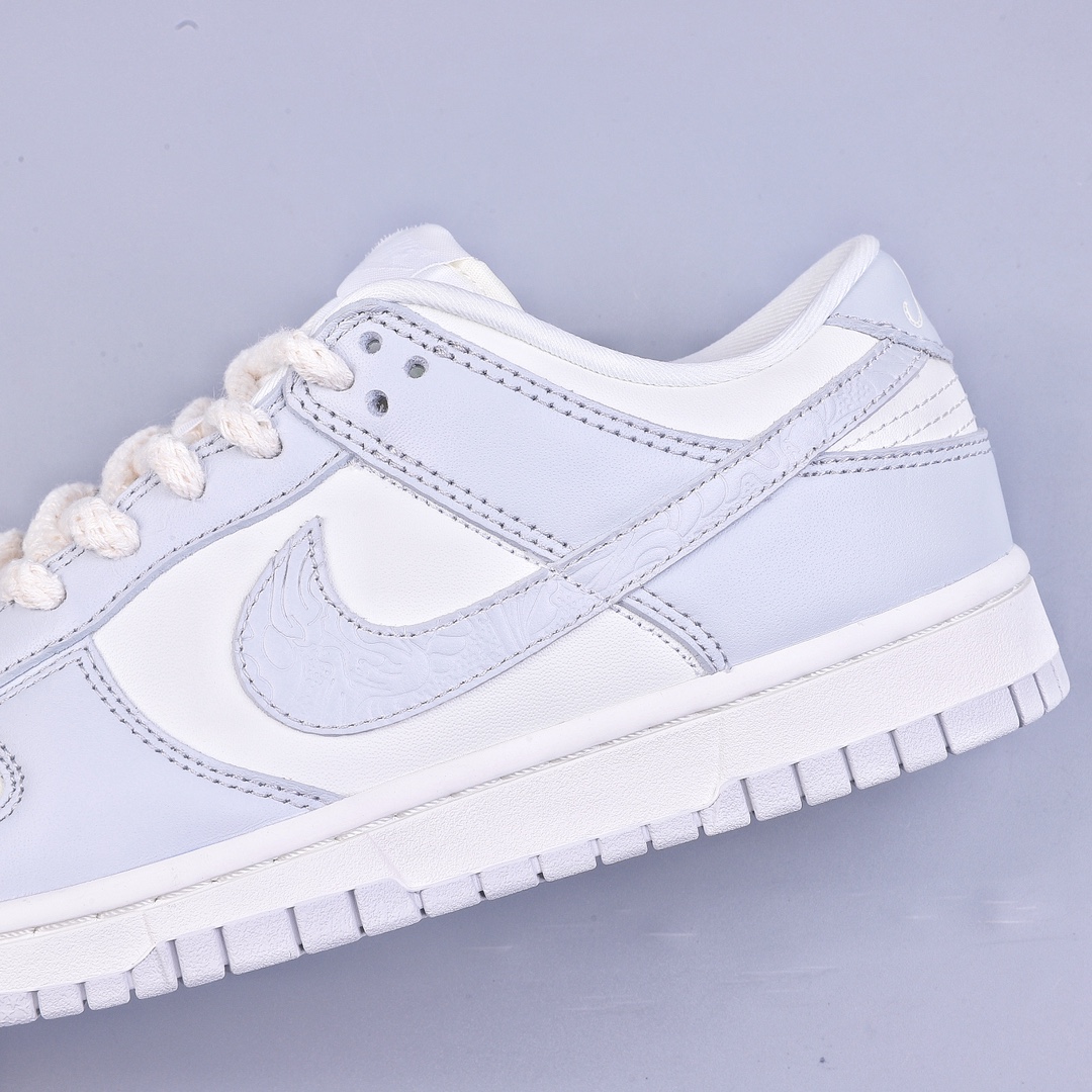 280 A Nike Dunk Low ”Needlework” 浮雕 灰白 SB低帮运动休闲板鞋  FJ4553-133