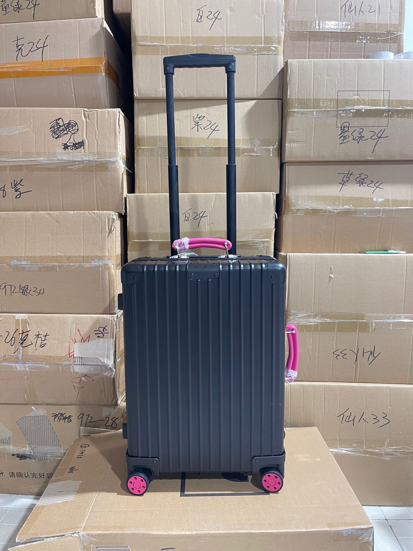 Rimowa Cabin Black with Pink handles Carry-on travel