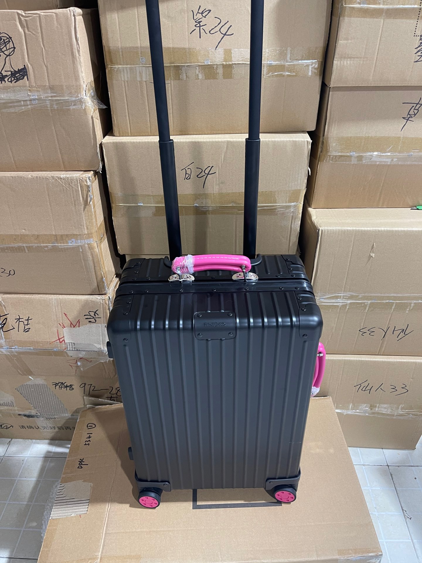 Rimowa Cabin Black with Pink handles Carry-on travel