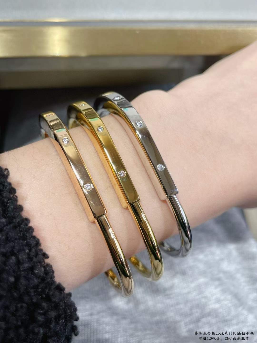 Tiffany & Co. Tiffany&Co. Lock银色三钻锁头手镯