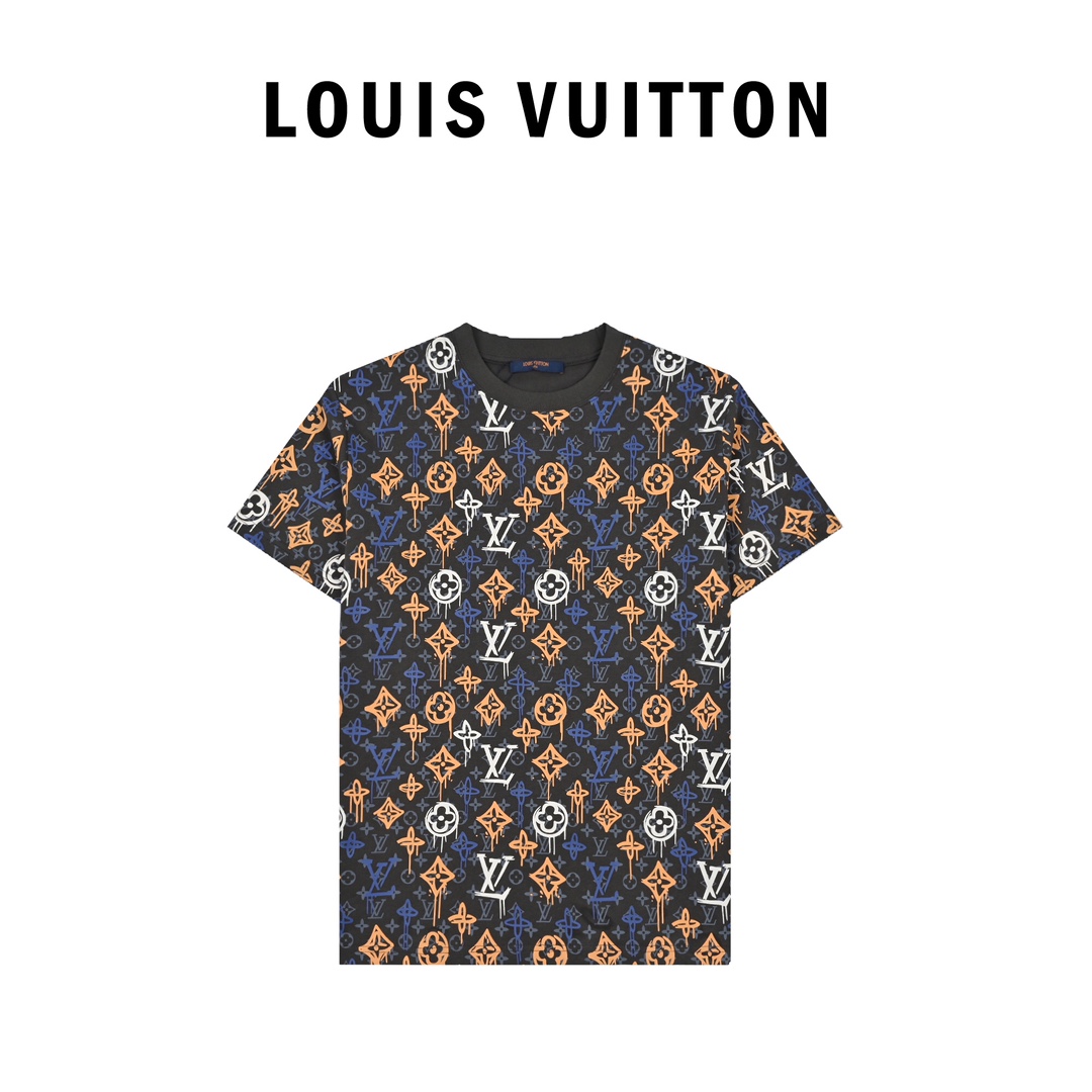 200 Louis Vuitton/路易威登 22ss 渐变满印老花印花短袖