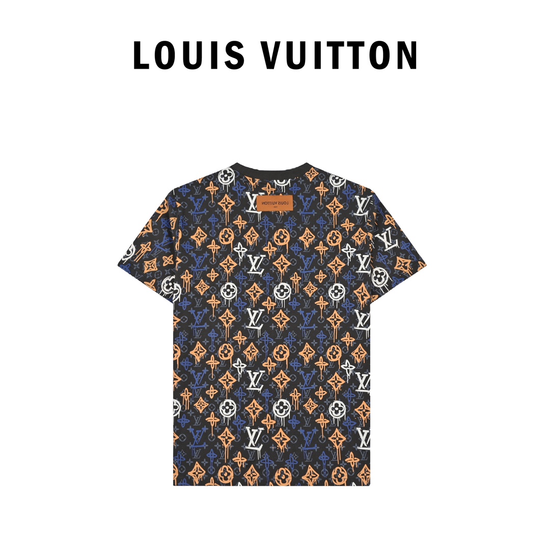 200 Louis Vuitton/路易威登 22ss 渐变满印老花印花短袖