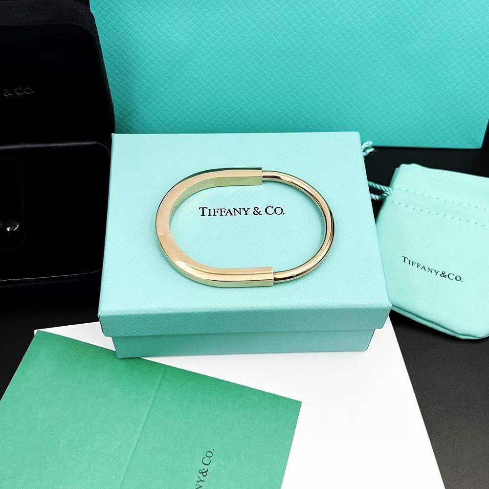 Tiffany & Co. Tiffany Lock系列 玫瑰金 无‮锁钻‬头手镯