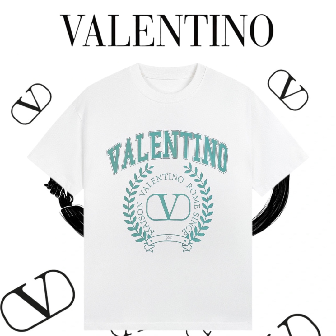 Valentino Knockoff
 Abbigliamento T-Shirt Nero Bianco Stampa Collezione estiva Maniche corte