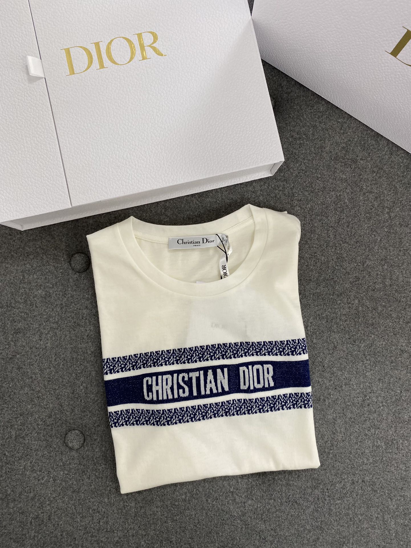 Dior Kleidung T-Shirt Baumwolle Stricken Kurzarm