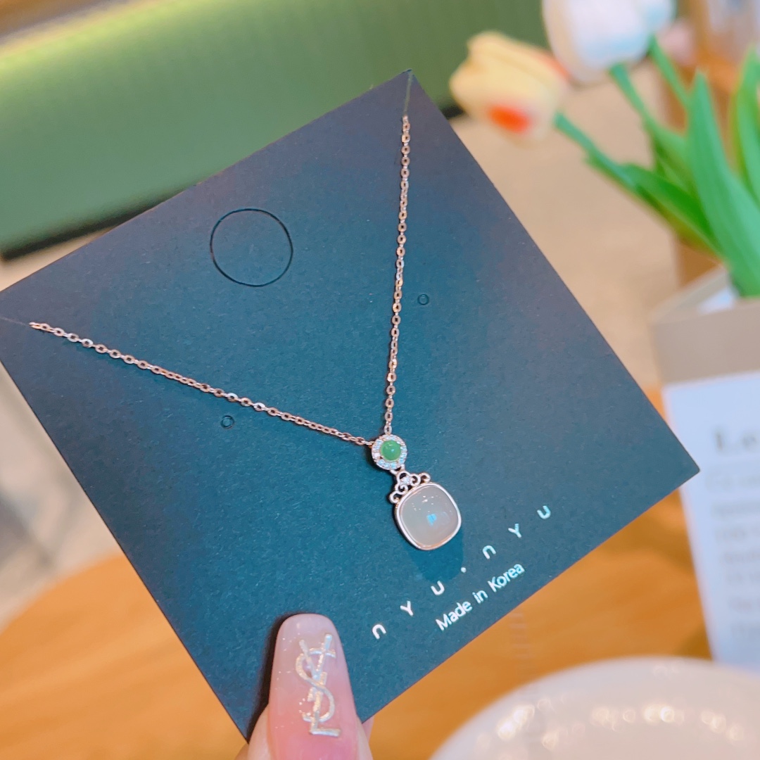 Solid Silver Necklace French New Year Gold