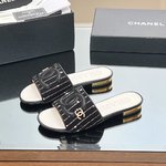 Wholesale Sale
 Chanel Shoes Slippers Online Shop
 Embroidery Genuine Leather Sheepskin Weave