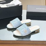 Chanel AAAA
 Shoes Slippers Embroidery Genuine Leather Sheepskin Weave