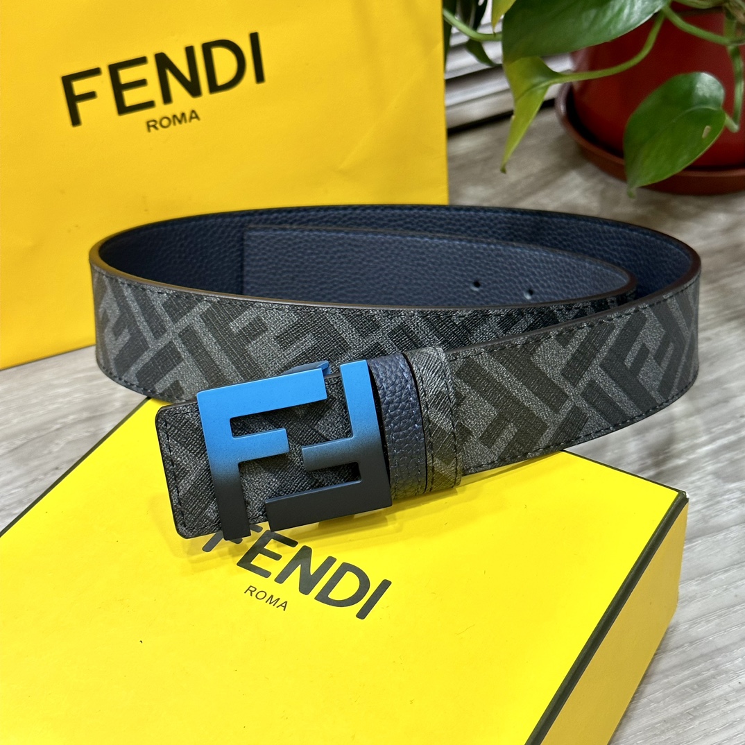 Fendi Ceintures Noir Jaune Fashion