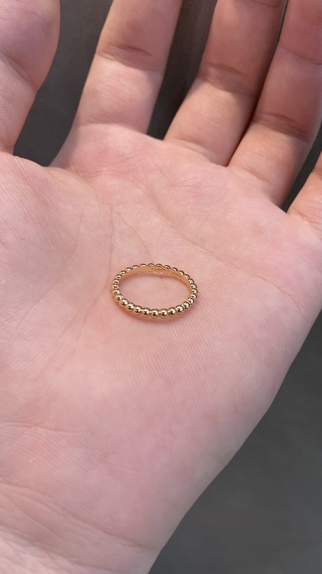 Van Cleef & Arpels vca perlee珠珠戒指 玫金色