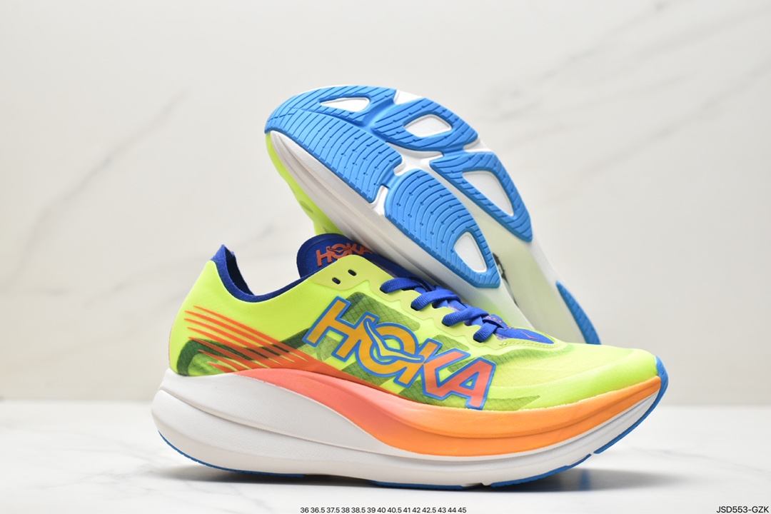 HOKA ONE ONEU ROCKETX2 real carbon outsole translucent wing upper breathable running shoes 1127927