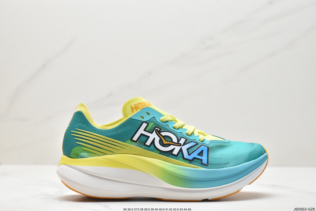 HOKA ONE ONEU ROCKETX2 real carbon outsole translucent wing upper breathable running shoes 1127927