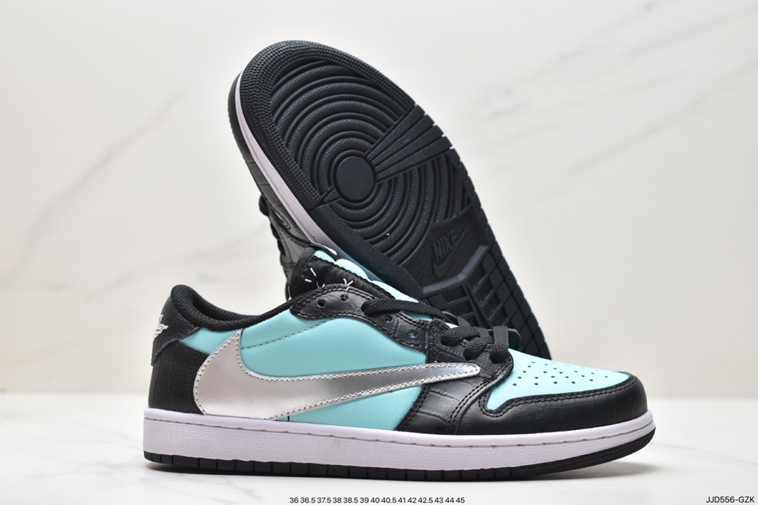 130 fragment design x Travis Scott x Nike Air Jordan 1 Low OG SP”Black/Green Toe“AJ1篮球鞋 DM7866-143