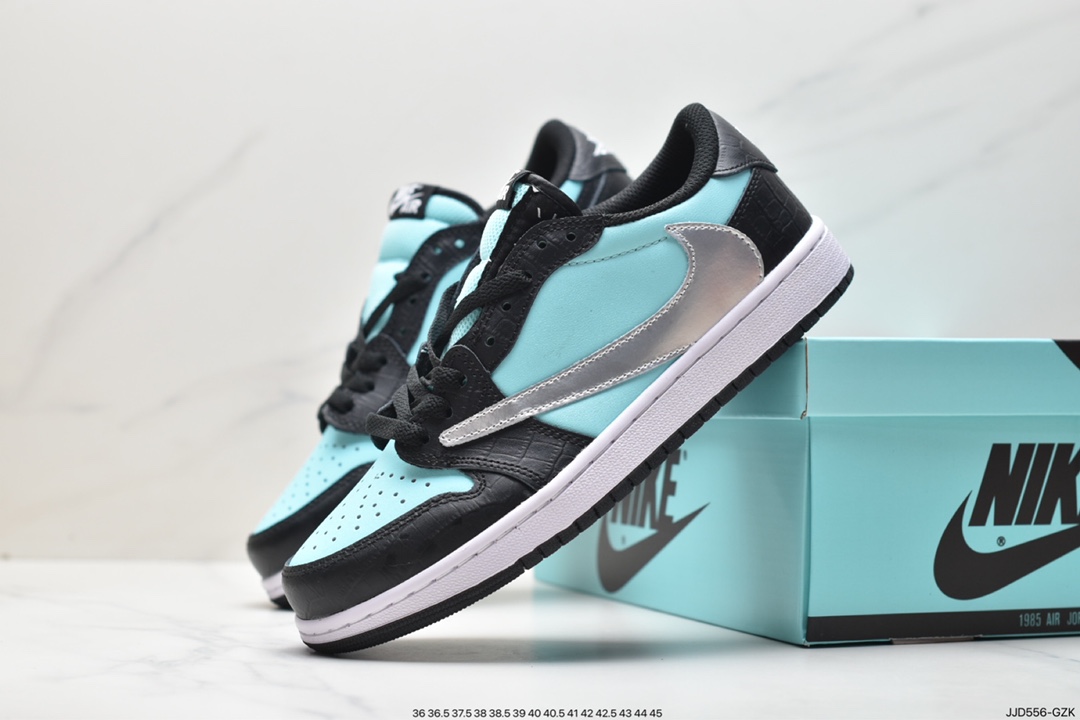 130 fragment design x Travis Scott x Nike Air Jordan 1 Low OG SP”Black/Green Toe“AJ1篮球鞋 DM7866-143