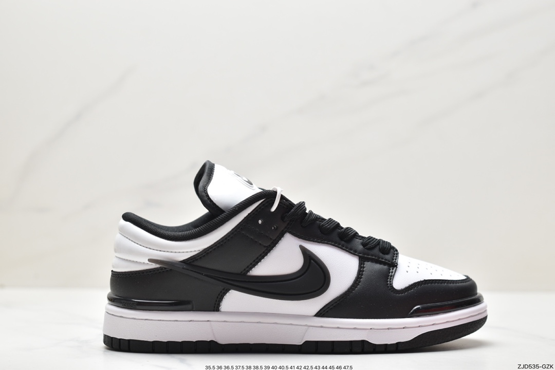 240 Nike SB Dunk Low Twist”Panda“扣篮加强版系列低板鞋“黑白熊猫立体钩子”DZ2794-001