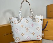 Louis Vuitton LV Neverfull Bags Handbags Apricot Color Canvas M22978