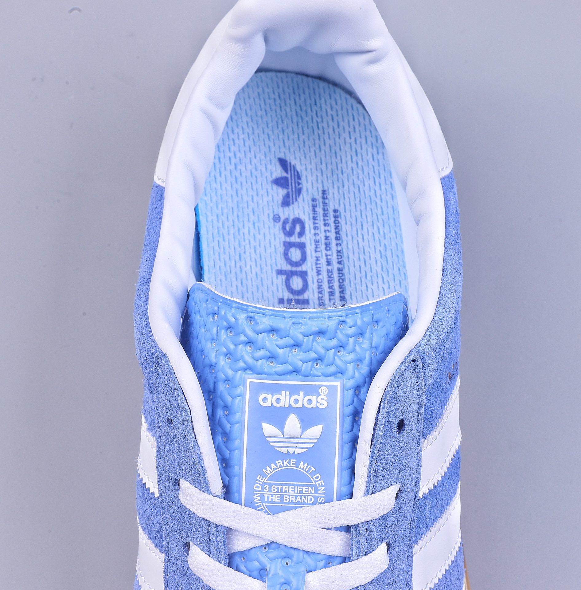 Adidas Originals Gazelle Indoor Raw Rubber White Blue HQ8717