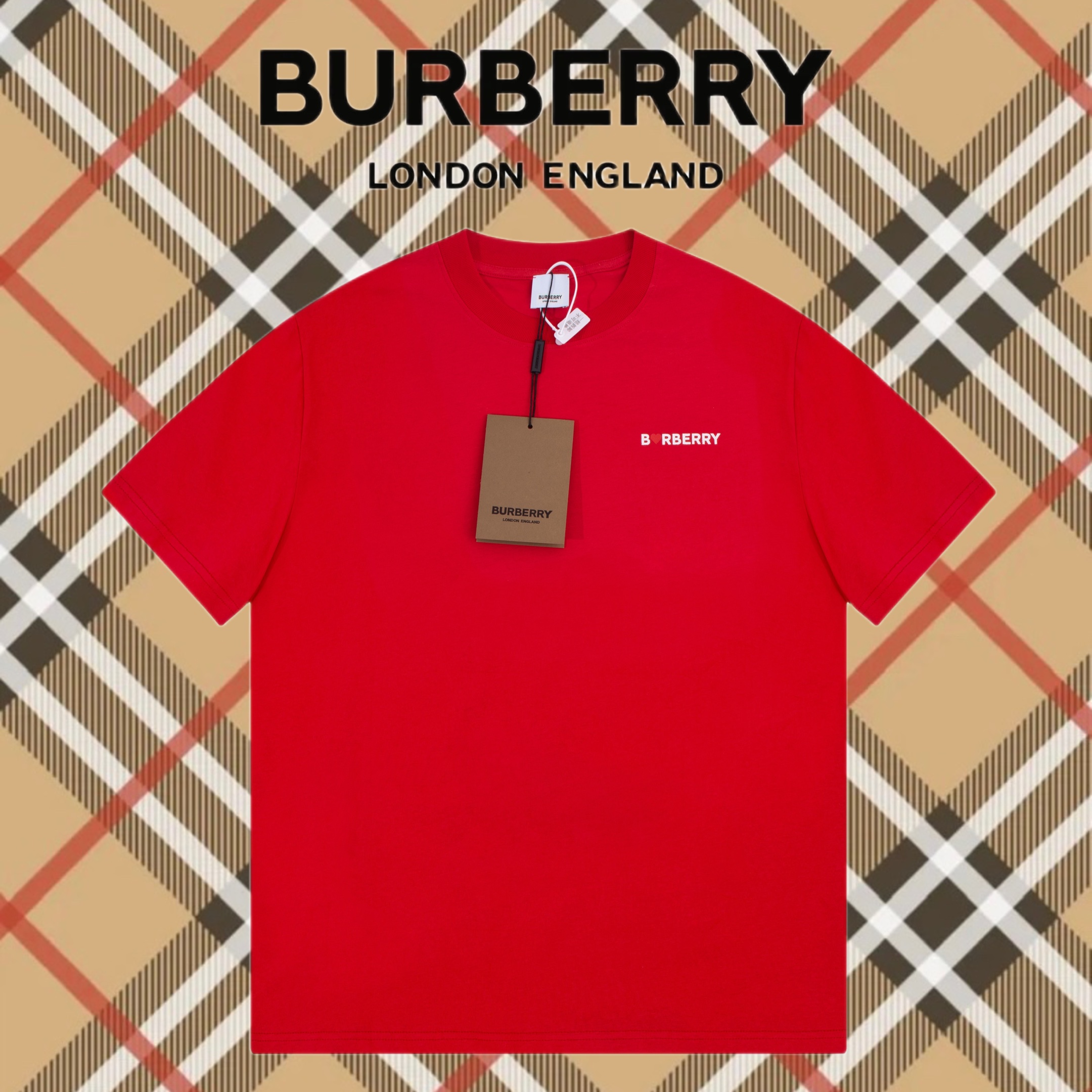 Burberry Abbigliamento T-Shirt Nero Rosso Bianco Cotone Collezione Primavera/Estate Maniche corte