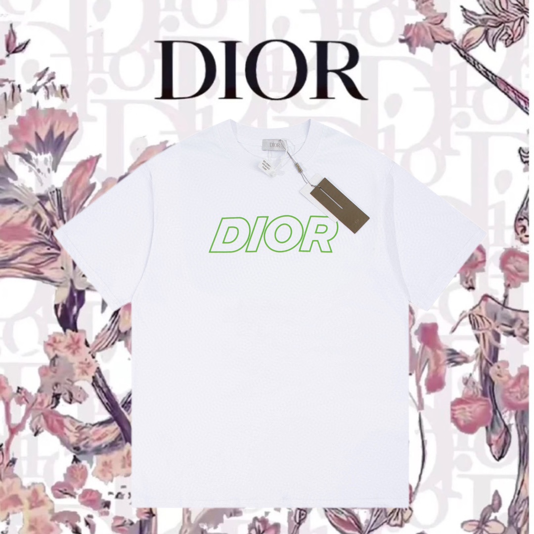 Dior Abbigliamento T-Shirt In vendita online
 Nero Stampa Unisex Collezione Primavera/Estate Fashion Maniche corte